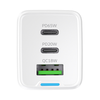 Wozinsky GaN 65W Töltő 2xUSB-C USB Porttal és 65W CC Kábellel - Fehér - 2. kép