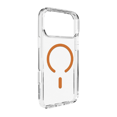  iPhone 17 Pro Max Puro Lite Mag TPU+PC tok kompatibilis MagSafe-val - Átlátszó narancssárga gyűrűvel tok
