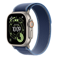 Apple Watch Ultra 3 Cellular 49mm Natural Titanium Case with Blue/Bright Blue Trail Loop - M/L