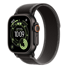 Apple Watch Ultra 3 Cellular 49mm Black Titanium Case with Black/Charcoal Trail Loop - M/L