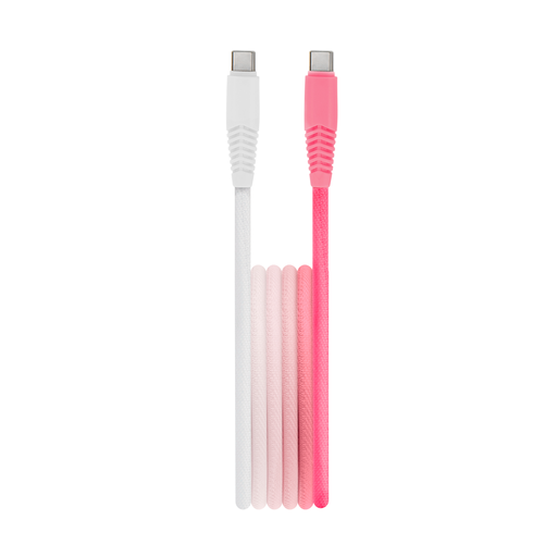 Setty kábel USB-C - USB-C 1,5 m 3A KGC-C-1.5320 fehér-rózsaszín átmenetes