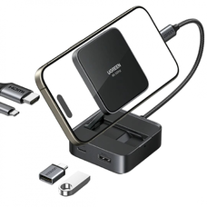 USB-C Hub UGREEN CM801, 1 x USB-A 3.0 - 2 x USB-C - 1 x HDMI, Szürke
