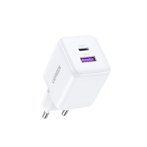 Fali töltő UGREEN X516, 30W, 3A, 1 x USB-A - 1 x USB-C, Fehér