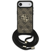 iPhone 17 Air Guess 4G Big Logo Cord Stap Crossbody tok, barna - 3. kép