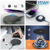 Wozinsky WLI-01Y 15W Qi Induktív Töltő USB-C Kábellel - Fekete - 0. kép