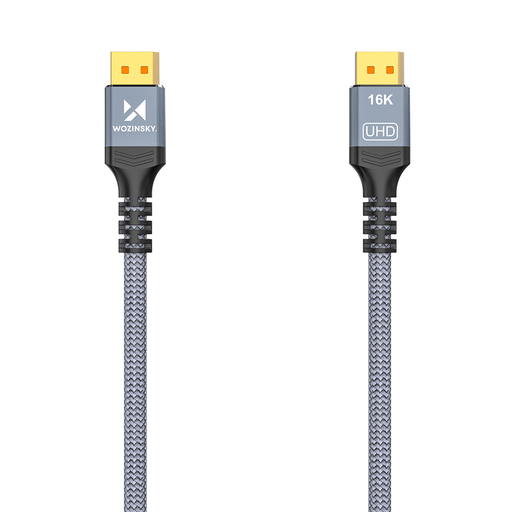 Wozinsky WPS-16AYL3S DisplayPort 2.1 Kábel VESA Tanúsítvánnyal 80 Gb/s 16K@60Hz 8K@120Hz 4K@240Hz HDR HDCP DSC 3m - Fekete