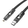 BlitzWolf BW-HDC7 4 az 1-ben USB-C+USB+Lightning kábel 240W 1,2m (fekete) - 1. kép BlitzWolf BW-HDC7 4 az 1-ben USB-C+USB+Lightning kábel 240W 1,2m (fekete) - 1. kép