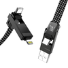 BlitzWolf BW-HDC7 4 az 1-ben USB-C+USB+Lightning kábel 240W 1,2m (fekete) - 2. kép BlitzWolf BW-HDC7 4 az 1-ben USB-C+USB+Lightning kábel 240W 1,2m (fekete) - 2. kép