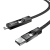 BlitzWolf BW-HDC7 4 az 1-ben USB-C+USB+Lightning kábel 240W 1,2m (fekete) - 3. kép BlitzWolf BW-HDC7 4 az 1-ben USB-C+USB+Lightning kábel 240W 1,2m (fekete) - 3. kép