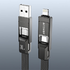 BlitzWolf BW-HDC7 4 az 1-ben USB-C+USB+Lightning kábel 240W 1,2m (fekete) - 4. kép BlitzWolf BW-HDC7 4 az 1-ben USB-C+USB+Lightning kábel 240W 1,2m (fekete) - 4. kép