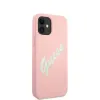 iPhone 12 mini Guess GUHCP12SLSVSPG Silicone Vintage tok Pink - 0. kép