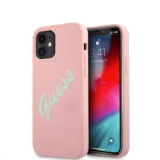 iPhone 12 mini Guess GUHCP12SLSVSPG Silicone Vintage tok Pink