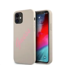 iPhone 12 mini Guess GUHCP12SLSVSGP Silicone Vintage tok szürke