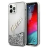 iPhone 12 Pro MAX Guess GUHCP12LGLVSSI Liquid Glitter Vintage PC tok ezüst - 0. kép