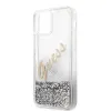 iPhone 12 Pro MAX Guess GUHCP12LGLVSSI Liquid Glitter Vintage PC tok ezüst - 2. kép