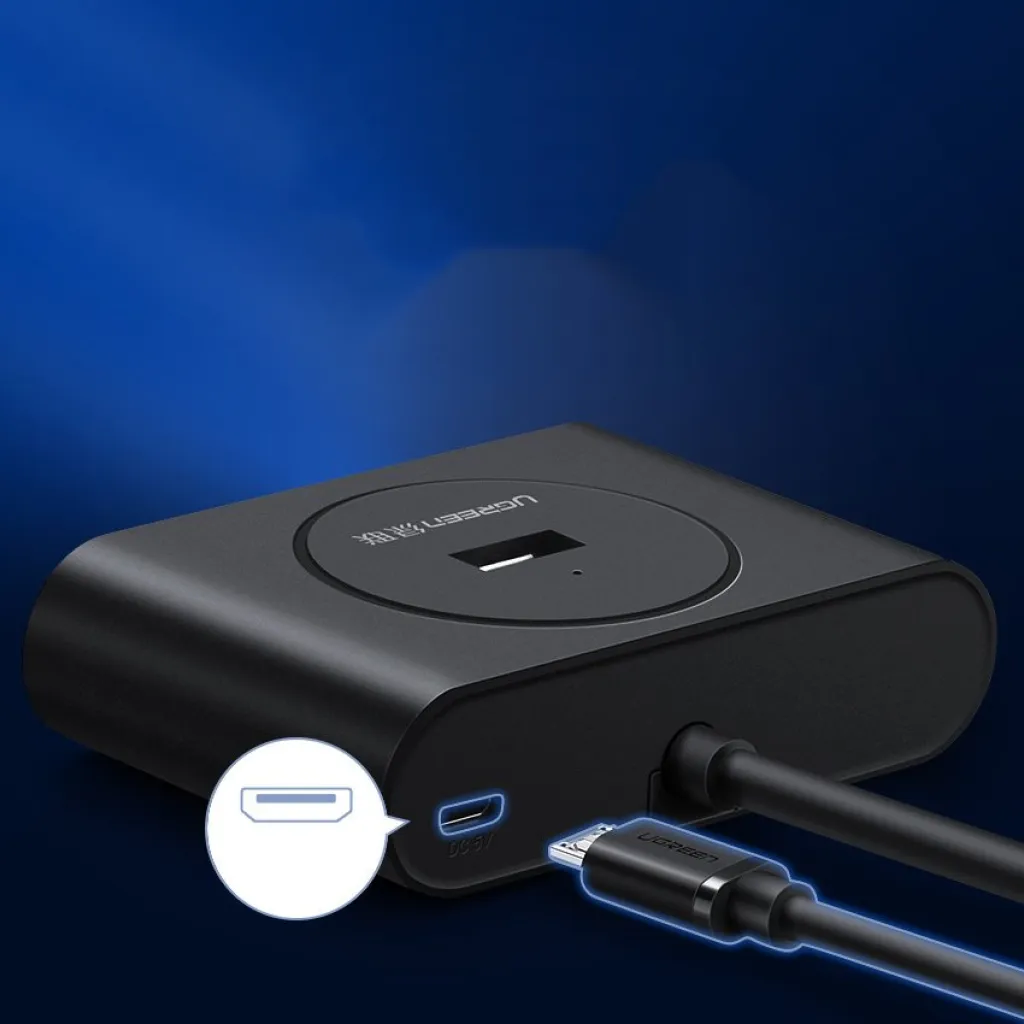 Ugreen USB 3.2 Gen 1 elosztó HUB 4xUSB fekete (CR113 20291) - 12