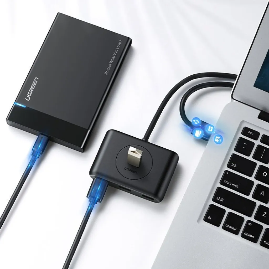 Ugreen USB 3.2 Gen 1 elosztó HUB 4xUSB fekete (CR113 20291) - 16