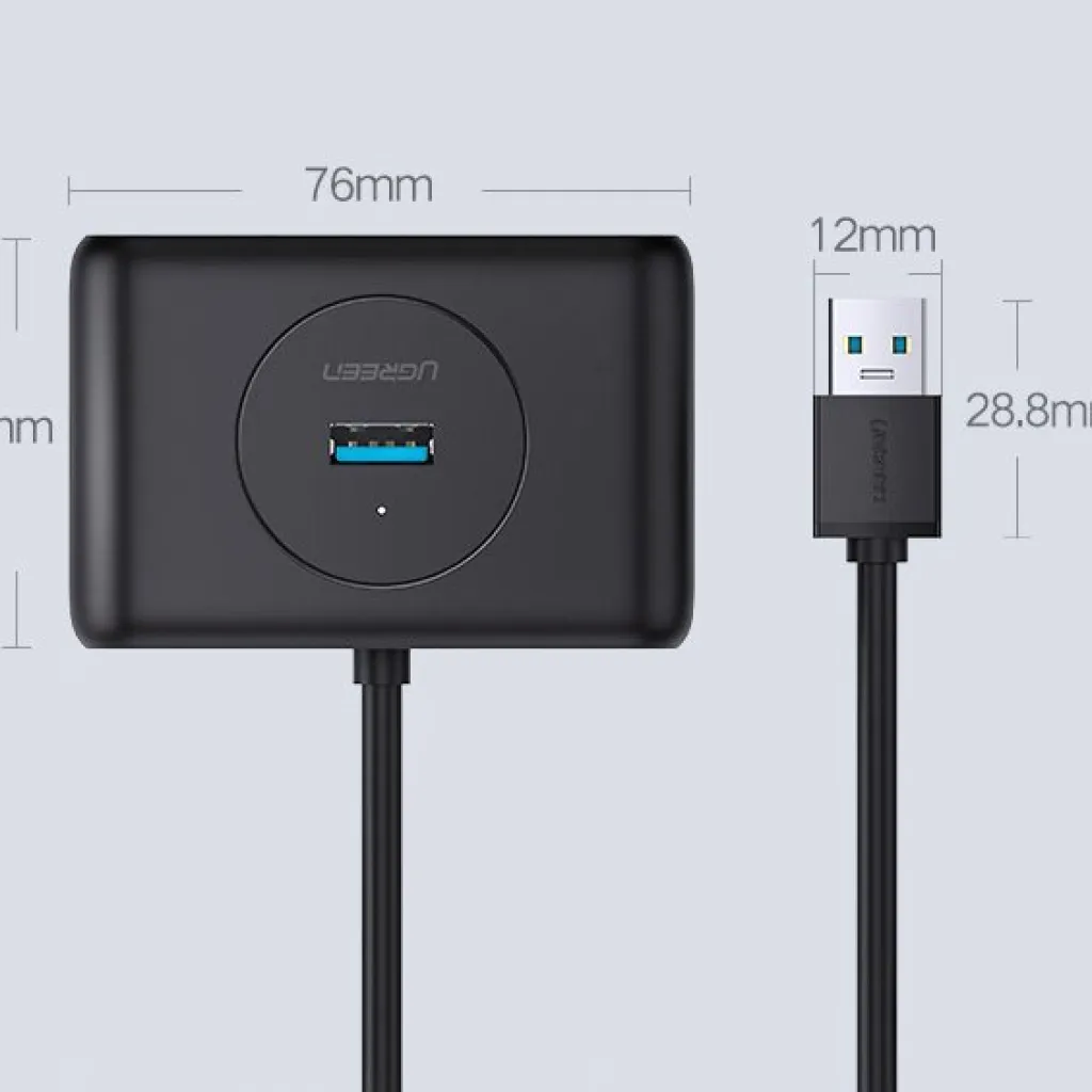 Ugreen USB 3.2 Gen 1 elosztó HUB 4xUSB fekete (CR113 20291) - 27