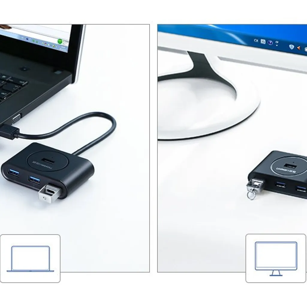 Ugreen USB 3.2 Gen 1 elosztó HUB 4xUSB fekete (CR113 20291) - 10
