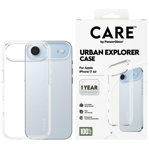 CARE by PanzerGlass Flagship Urban Explorer Case w. Clear Frame for iPhone Air - Transparent CARE by PanzerGlass Flagship Urban Explorer Case w. Clear Frame for iPhone Air - Transparent