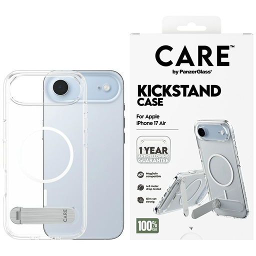 CARE by PanzerGlass Feature tok kitámasztóval és MagSafe támogatással iPhone Airhez - Átlátszó tok CARE by PanzerGlass Feature tok kitámasztóval és MagSafe támogatással iPhone Airhez - Átlátszó tok