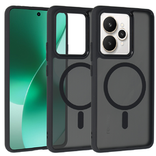 Full Matte Mag fliptok Realme 15/15 Pro 5G fekete tok