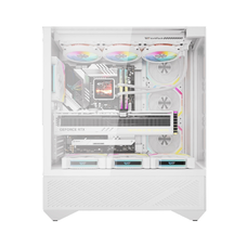 DarkFlash DY460 Fehér Számítógépház 4 ARGB Ventilátorral