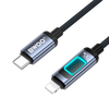 Lightning BWOO X324CL fonott gyors töltőkábel fénykijelzővel PD 27W USB-C - fekete - 1. kép Lightning BWOO X324CL fonott gyors töltőkábel fénykijelzővel PD 27W USB-C - fekete - 1. kép
