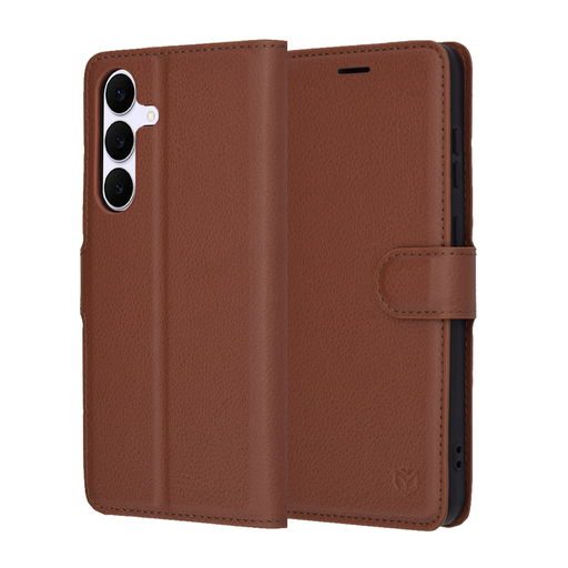 Samsung Galaxy S25 FE Barna Techsuit - Leather Folio tok Samsung Galaxy S25 FE Barna Techsuit - Leather Folio tok