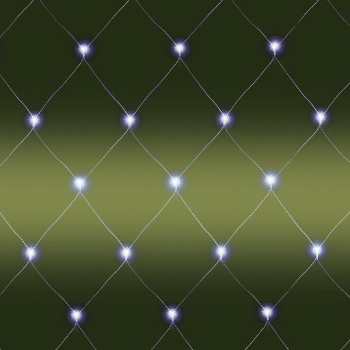 Home KLN 240C/WH LED-es háló, 3x3 m / 240 db hidegfehér LED, zöld vezeték, állófényű, hálózati adapter, kül- és beltéri kivitel