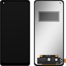 LCD Kijelző Modul MP Oppo Reno6 Pro 5G / Reno5 Pro 5G, keret nélkül, utángyártott, fekete, üvegfólia