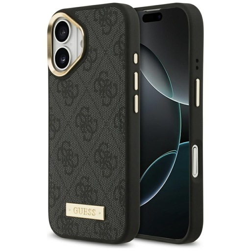 iPhone 17 Guess 4G Logo Plate MagSafe tok Fekete
