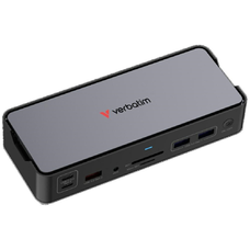 Verbatim Pro 15 az 1-ben USB-C dokkolóállomás - 2xHDMI/DisplayPort/RJ45/4xUSB-A/4xUSB-C/SD/microSD/Audio
