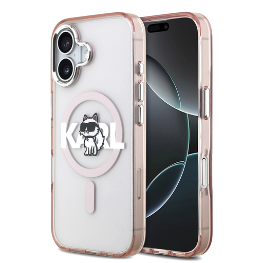 iPhone 17 Karl Lagerfeld - IML Choupette Sketch Logo MagSafe (KLHMP17SHGCHGKBP) - Pink tok