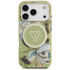 iPhone 17 Pro Max Guess - IML Metal Glitter Flowers Triangle MagSafe - Zöld (GUHMP17XHFLPEDN) tok - 1. kép