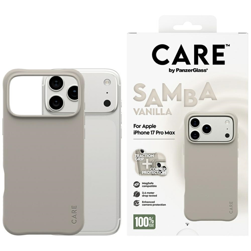 CARE by PanzerGlass Divatos Samba MagSafe tok iPhone 17 Pro Max - Szürke CARE by PanzerGlass Divatos Samba MagSafe tok iPhone 17 Pro Max - Szürke