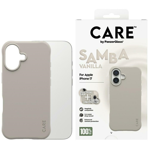 CARE by PanzerGlass Fashionable Samba MagSafe Case for iPhone 17 - Gray CARE by PanzerGlass Fashionable Samba MagSafe Case for iPhone 17 - Gray