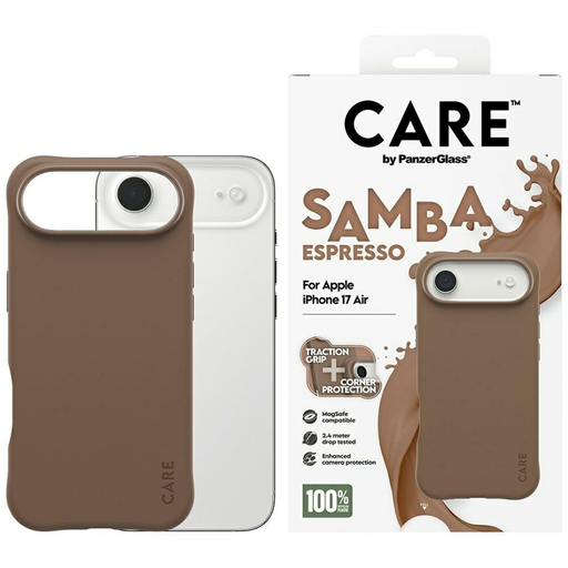 CARE by PanzerGlass Divatos Samba MagSafe iPhone Air tok - Barna CARE by PanzerGlass Divatos Samba MagSafe iPhone Air tok - Barna