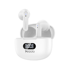 Yesido Wireless Earbuds (TWS19) - ENC-vel, Érintésvezérléssel, Bluetooth V5.3-mal, LED Kijelzővel, Félhallgató Designnal, 470mAh - Fekete