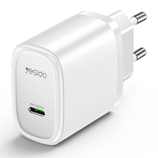 Wall Charger (YC57) Yesido - Type-C, PD20W, Tűzálló PC - Fehér