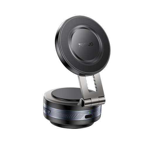 Yesido - Autós tartó vezeték nélküli töltéssel (C225) - MagSafe, műszerfalhoz, elektromos vákuumzár, 360°, univerzális - Fekete Yesido - Autós tartó vezeték nélküli töltéssel (C225) - MagSafe, műszerfalhoz, elektromos vákuumzár, 360°, univerzális - Fekete