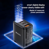 Yesido - Fali töltő (YC69) - digitális kijelzővel, gyorstöltés, telefonhoz, tablethez, laptophoz, USB, 2x Type-C, 30W - Fekete - 3. kép