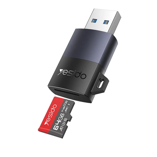 Yesido - Kártyaolvasó (GS36) - USB, Gyors, Alumínium ötvözet, 1TB támogatás, Csatlakoztat és használ, TF kártya - Fekete Yesido - Kártyaolvasó (GS36) - USB, Gyors, Alumínium ötvözet, 1TB támogatás, Csatlakoztat és használ, TF kártya - Fekete