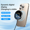 Yesido Vezeték nélküli Töltőállomás (DS28) - Mágneses Markolat, Digitális Kijelző, Gyors Töltés, 15W, Type-C Kábel, 1.2m - Fekete - 0. kép