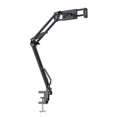 4 - 12.9 inch eszközökhöz Yesido Desk Holder (C296) Lazy Man Stand, Többirányú összecsukható tengely - Fekete