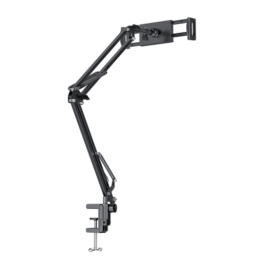 4 - 12.9 inch eszközökhöz Yesido Desk Holder (C296) Lazy Man Stand, Többirányú összecsukható tengely - Fekete