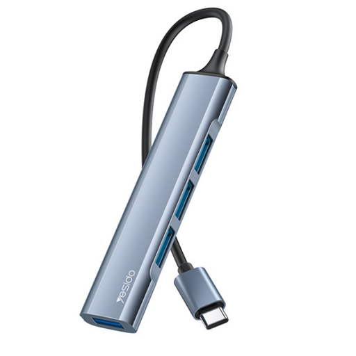 Yesido 4in1 (HB17) Csatlakozóállomás - Type-C to 1x USB3.0, 3x USB2.0, Plug&Play, 5Gbps, Alumínium Ötvözet - Szürke Yesido 4in1 (HB17) Csatlakozóállomás - Type-C to 1x USB3.0, 3x USB2.0, Plug&Play, 5Gbps, Alumínium Ötvözet - Szürke