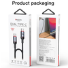 Type-C to Type-C Yesido - Data Cable (CA181), Gyors töltés, 60W, 3A, 480Mbps, Alumínium ötvözet, 1.2m - Fekete - 4. kép