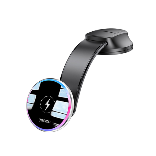 Yesido Autós tartó vezeték nélküli töltéssel (C292), műszerfalra/szélvédőre, LED kijelző, hajlítható rögzítőkar, 15W - Fekete Yesido Autós tartó vezeték nélküli töltéssel (C292), műszerfalra/szélvédőre, LED kijelző, hajlítható rögzítőkar, 15W - Fekete