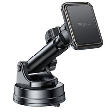 Yesido - Autós tartó (C263) - Mágneses, műszerfalra/szélvédőre, 360°, teleszkópos rögzítőkar, univerzális - Fekete